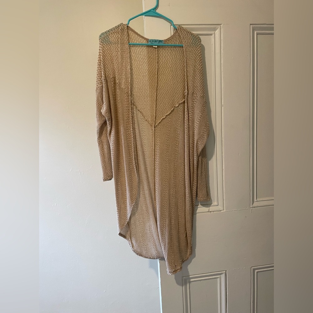 Long beige cardigan